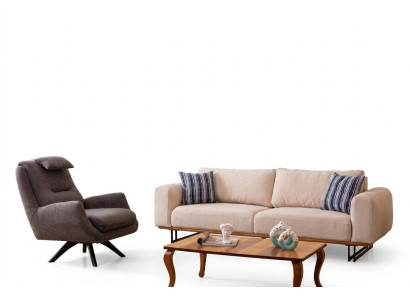 Luxus 2tlg Wohnzimmer Set Sofa 3-Sitzer mit sessel Design Sofagarnitur