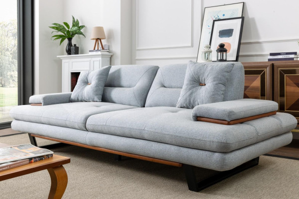 Modern Sofagarnitur 3+1 Sitzer Wohnzimmer Luxus Grau Couchgarnitur Sets