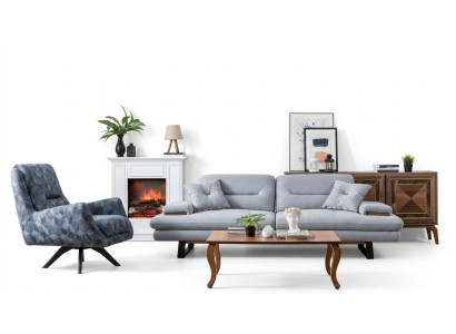 Modern Sofagarnitur 3+1 Sitzer Wohnzimmer Luxus Grau Couchgarnitur Sets
