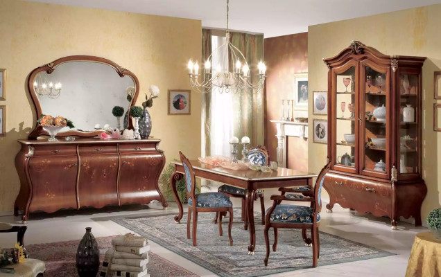 Luxus Holz Vitrine Anrichte Design Schränke Braun Italienische Möbel Neu