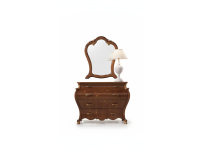 Schlafzimmer Spiegel Kommode Holz Klassisches Design Luxus Braun Neu