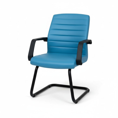 Wartezimmer Praxis Kanzlei Büroeinrichtung Blau Leder Stühle Konferenz Stuhl