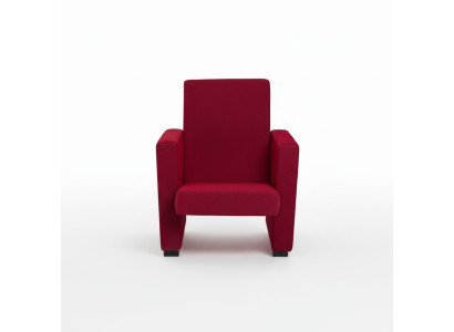 Sessel Sofa 1-Sitzer Design Luxus Rot Stuhl Klassisch Stoff Textil Neu