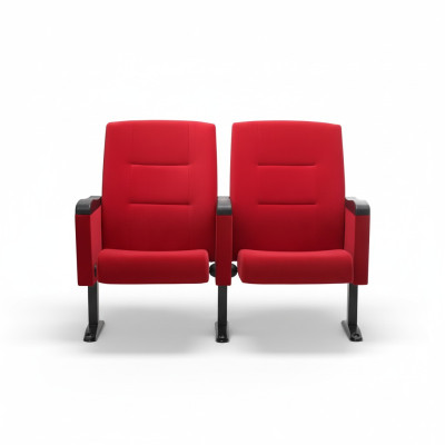 Sessel Art Deco Sessel Sofa 1 Sitzer für Theater Design Luxus Rot Textil Neu