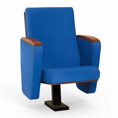 Sessel Art Deco Sessel Sofa 1 Sitzer für Theater Design Luxus Blau Textil
