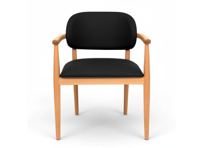 Schwarzer Lehnstuhl Designer Esszimmerstuhl Luxus Einsitzer Holzmöbel