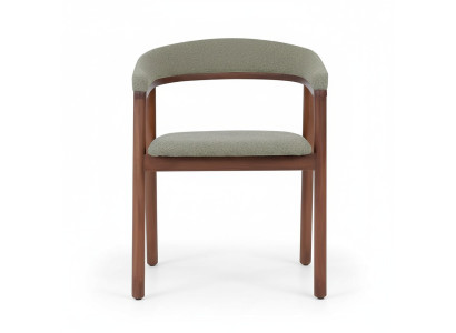 Grauer Esszimmerstuhl Design Holzstuhl Einsitzer Polster 1-Sitzer Stuhl
