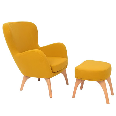 Gelber Designer Sessel Polster Wohnzimmer Loungesessel Edler Einsitzer