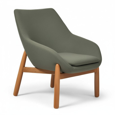Grüner Esszimmerstuhl Wohnzimmer Stühle Designer Einsitzer Holzfüße