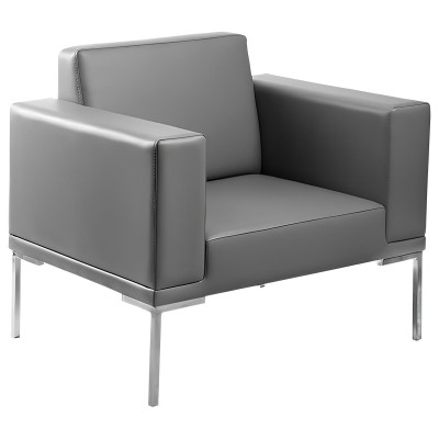Grauer Fernsehsessel Designer Polstersessel Lehnsessel Relax Einsitzer