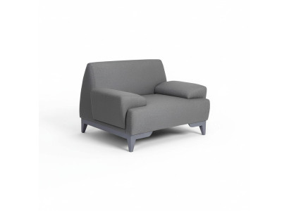Grauer Designer Sessel Moderner Wohnzimmer 1-Sitzer Relax Polstersessel