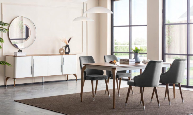 Komplett Set Esstisch 4x Stühle Esszimmer Set Ess Gruppe Holz Tisch Tische 5tlg