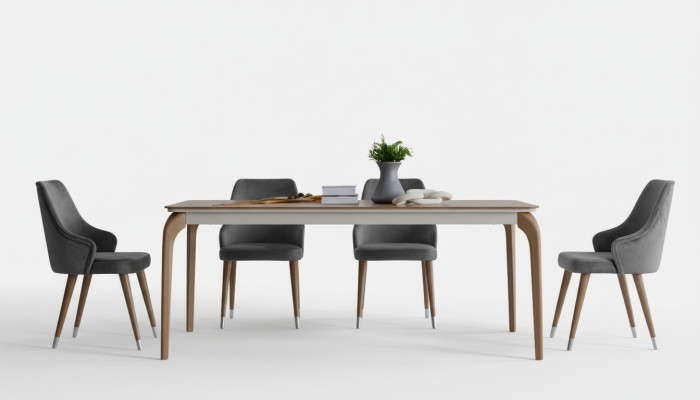 Komplett Set Esstisch 4x Stühle Esszimmer Set Ess Gruppe Holz Tisch Tische 5tlg