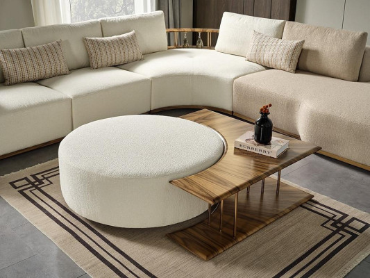 Weißes Ecksofa Moderne Wohnzimmer Möbel Designer Couch Textil Sofa 2TLG