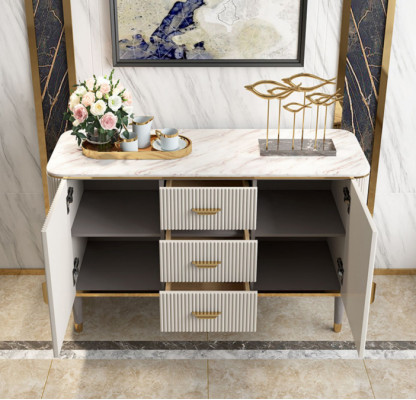 Design Möbel Luxus Kommoden Sideboard Wohnzimmer Moderne Grau Holz Neu