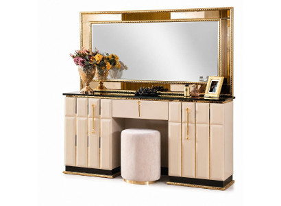 Modern Schminktisch Beige Schlafzimmer Möbel Schminktisch mit Spiegel Sofort