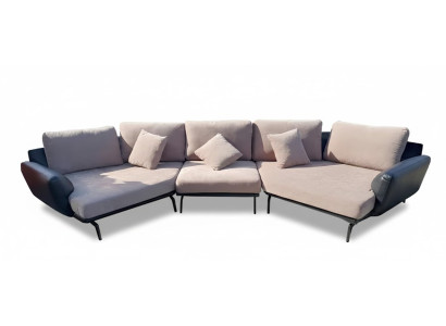 Modern U-Form Ecksofa Beige Wohnzimmer Sitz Möbel Textil Sofa Couch SOFORT