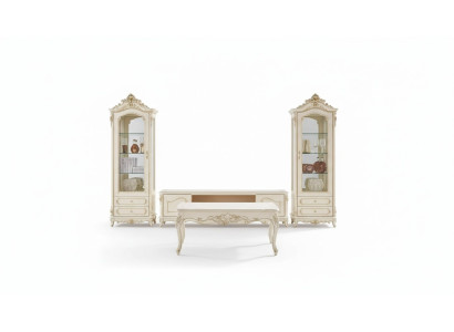 Wohnzimmer Set schick klassisch Möbel TV Staender 2x Vitrine Couchtisch