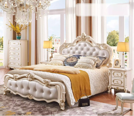 Schlafzimmer Set Bett 2x Nachttische Schminktisch Hocker Kommode 6tlg Luxus
