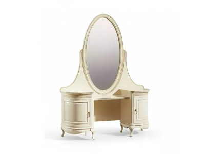 Schminktisch Spiegel Schlafzimmer Luxusmöbel beige Konsolen Sideboard Tisch