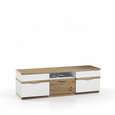 TV Ständer Fernseher Wand Wohnwand Low board weiß Hochglanz tv Ständer