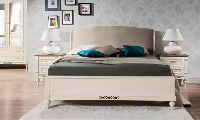 Bett Moderne Design Luxus Polster Betten Stoff Bett im Schlafzimmer