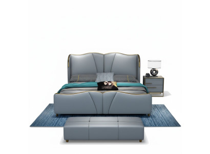 Design Blau 2x Nachttisch Beistelltische Schlafzimmer Holz Luxus Konsolen