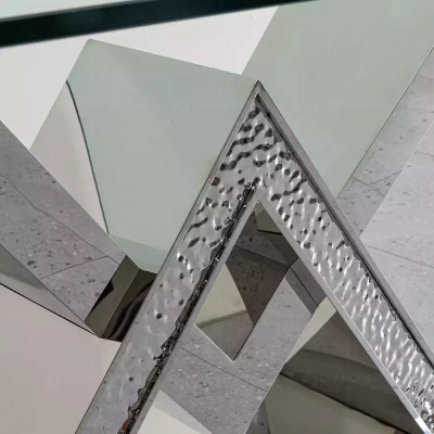 Luxus Esstisch Säulentisch Silber Esstische Esszimmer Tisch Glastisch