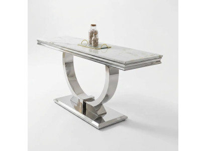 Silbernes Sideboard Konsolen Tisch Luxus Tisch Silber Chrom 120x40cm