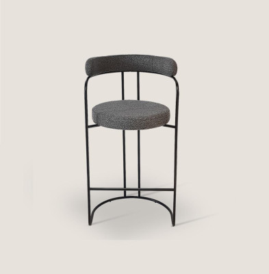 Grauer Luxus Edelstahl Barhocker Designer Bar Möbel Stuhl Hocker Gestell