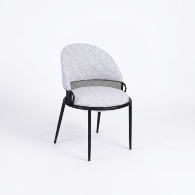 Weißer Esszimmerstuhl Luxus Stühle Polster Einsitzer Textil Stil Möbel