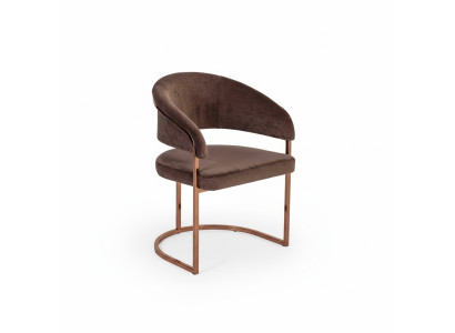 Brauner Luxus Esszimmer Stuhl Moderner Polster Sitzer Textil Möbel Neu