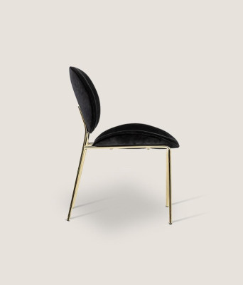 Schwarzer Designer Stuhl mit Edelstahlfüßen Moderne Esszimmerstühle