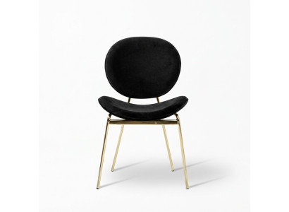 Schwarzer Designer Stuhl mit Edelstahlfüßen Moderne Esszimmerstühle