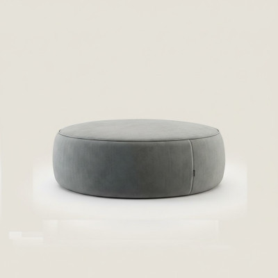Runder Grauer Sitzhocker Luxus Pouf Schlafzimmer Möbel Beistellhocker