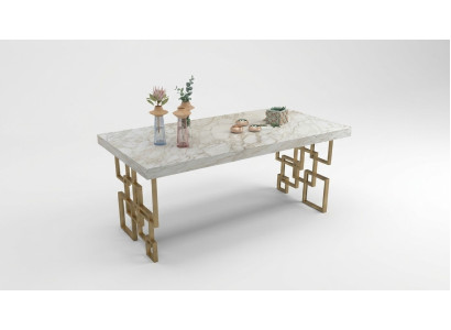 Designer Weißer Esstisch Esszimmer Möbel Eleganter Marmor Tisch Modern
