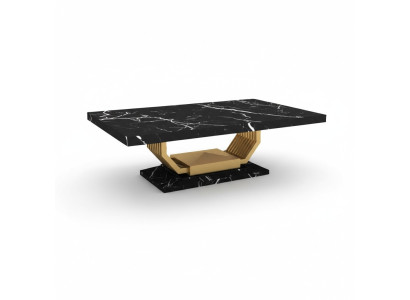 Schwarzer Tisch Esszimmer Möbel Luxus Marmor Esstisch Designer Tische