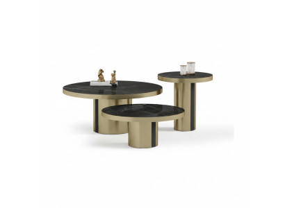 Luxus Couchtisch Set 3x Rundtische Moderne Wohnzimmer Beistelltische Neu