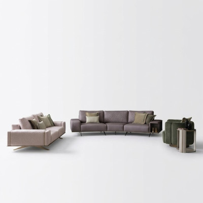 Luxus Sofagarnitur Wohnzimmer 3+3+1 Sitz Stoffsofa Big Sofa Couchen Sets