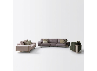 Luxus Sofagarnitur Wohnzimmer 3+3+1 Sitz Stoffsofa Big Sofa Couchen Sets