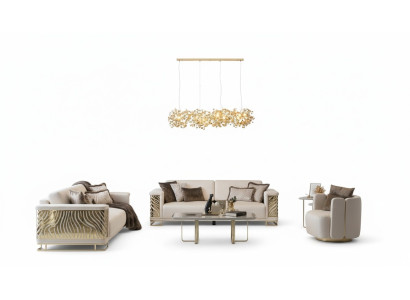 Luxus Sofagarnitur 4+3 Sitzer Sessel Couchtisch Modernen 4tlg. Set Design