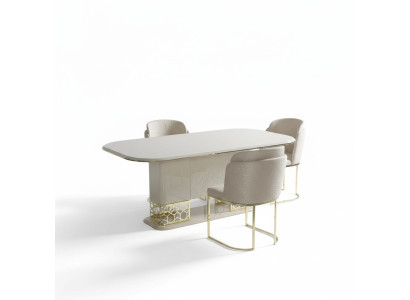 Luxus Esszimmer Set Esstisch mit 4x Lehnstuhl Essgruppe Essgarnitur Stuhlgruppe