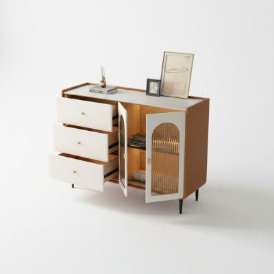 Moderne Holz Kommode Weiß Sideboard Low Boards Wohnzimmerschrank Neu