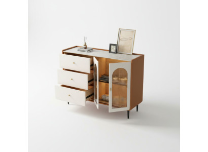 Moderne Holz Kommode Weiß Sideboard Low Boards Wohnzimmerschrank Neu