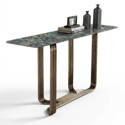 Konsolentisch Holz Tisch Konsole Luxus Konsolentische Design Edelstahl