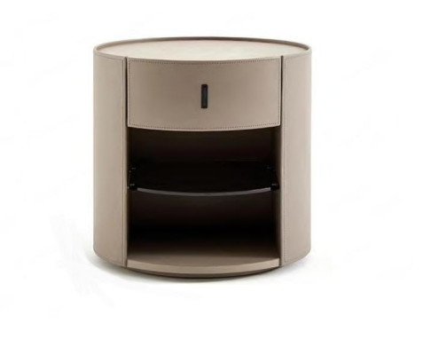 Beiger Designer Nachttisch Luxus Nachtkonsole Schlafzimmer Möbel Stil