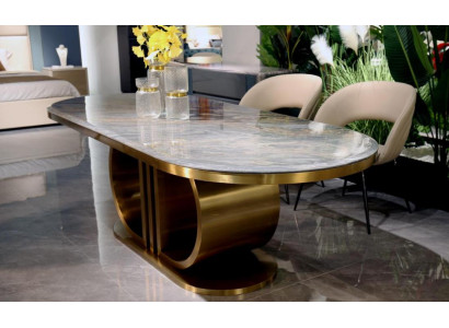 Moderner Esstisch Holz Gold 240x100x75 cm Sofort