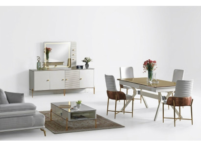 Esszimmer Set Garnitur Tisch 6x Stühle Design Modern Möbel Luxus Sideboard