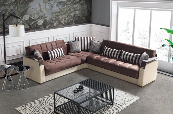 Ecksofa Wohnlandschaft Beige L-Form Sofa Wohnzimmer Ecksofas Luxus 315 x 245