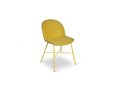 Gelber Stuhl Esszimmer Sitzer Luxus Designer Textil Stühle Sitz Möbel